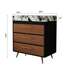 English Elm Modern Freestanding Vanity with Sintered Stone Top Ceramic Sink and Gold Steel Legs W3136S00054
