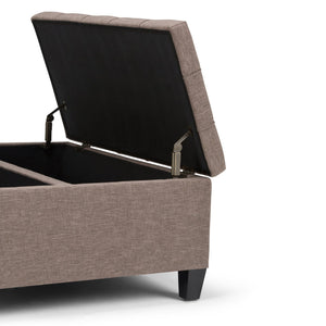 English Elm Harrison Multi-Functional Coffee Table Storage Ottoman - Fawn Brown With Stylish Tufted Upholstery B136P159138