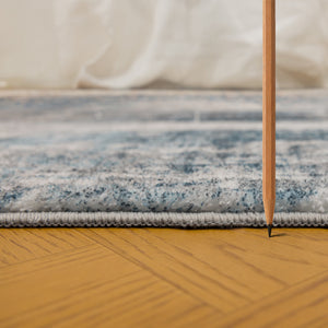 English Elm Crystal Collection Abstract Geometric Low Pile Area Rug for Living Room or Entryway Blue B186P479411