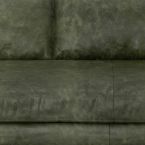 English Elm Morrison 72-Inch Sofa: Handcrafted Moss Green Leather Loveseat For Cozy Mid-Century Living Spaces B136P364279