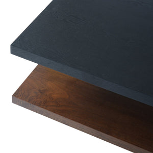 English Elm Classica Rectangle Coffee Table In Walnut Finish With Two-Tier Storage & Sturdy Metal Frame Design B341P321159