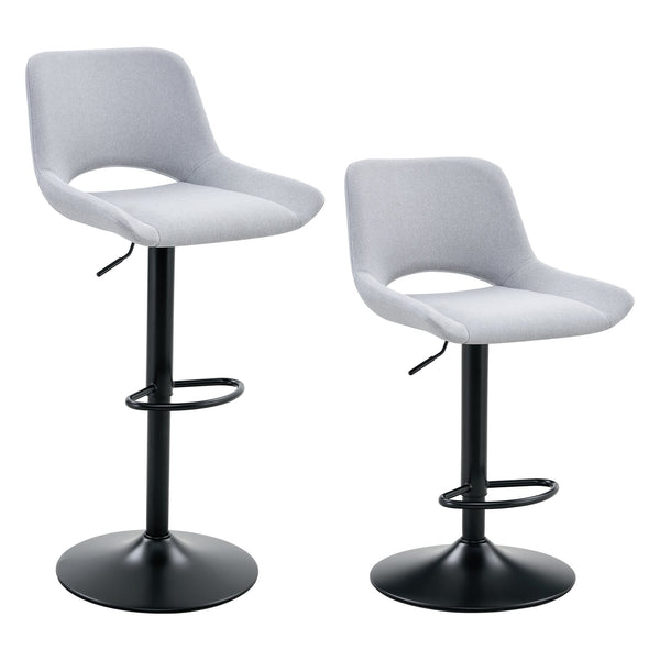 English Elm Set of 2 Pu Leather Barstools with Gold Footrest Curved Back for Kitchen Island W1151P383773