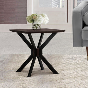 English Elm Pirate Acacia Wood End Table with Metal Frame Industrial Living Room Side Accent B2736P464868