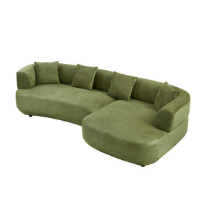 English Elm 110.63 Inch Quilted Polyester Curved Sectional Four Seat Modular Sofa for Living Room W2582S00186