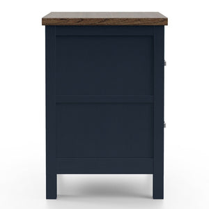 English Elm Contemporary Glam Nightstand Glossy White Lacquer Chrome Legs Dovetail Drawer Bedroom Blue,Dark Brown B2741P435883