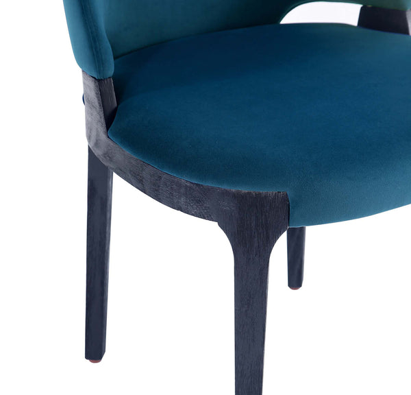 English Elm Kara Wood Upholstered Dining Chair Set Of 2 - Elegant Blue Velvet, Durable & Fully Assembled! B365P397801