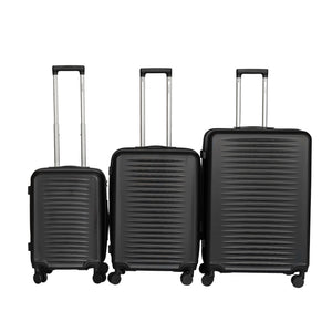 English Elm 2025 Hardshell Abs 3 Piece Luggage Set Matte Spinner Wheels Combo Lock Travel Acacia Wood,Antique Black W2710P417747