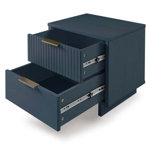 English Elm Granville 18" Nightstand In Midnight Blue - Chic 2-Drawer Design With Gold Accents & Storage Solution B365P398531