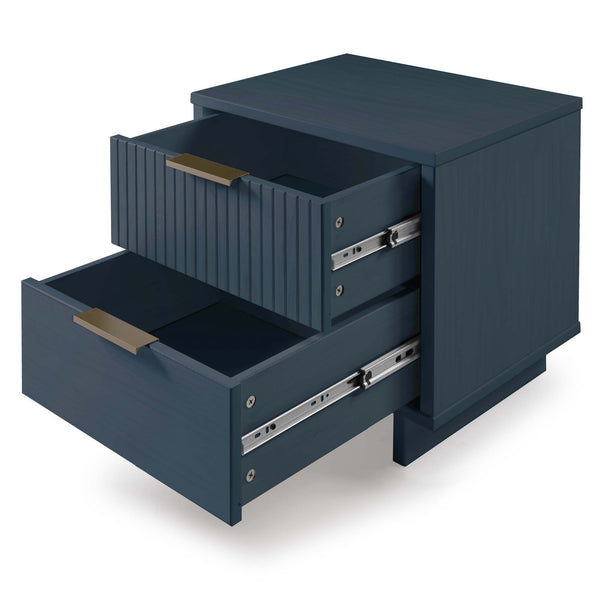 English Elm Granville 18" Nightstand In Midnight Blue - Chic 2-Drawer Design With Gold Accents & Storage Solution B365P398531