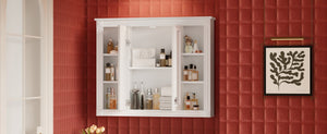English Elm 36'' Wall Mounted Bathroom Cabinet White Wood Soft Close Double Door Storage N710P358584K