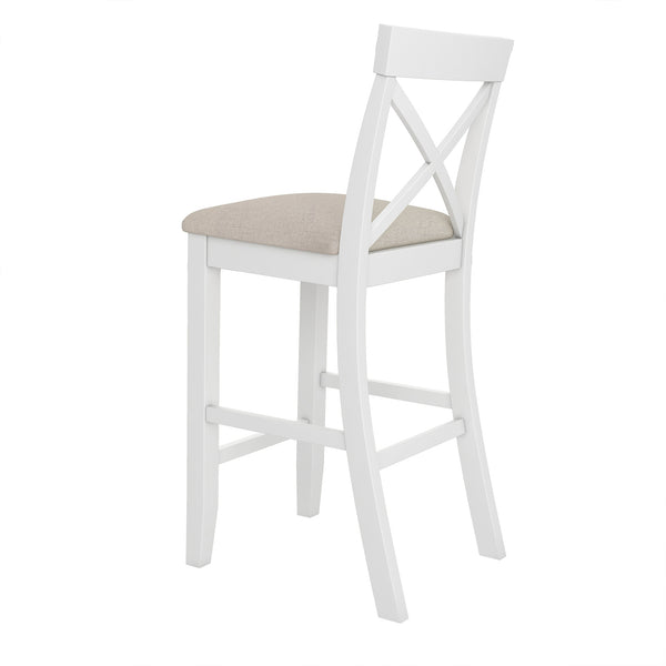 English Elm TOPMAX Farmhouse 48" Rectangular Wood Bar Height Dining Set with 2 Cushioned Chairs Space-Saving Appeal Cherry N717P195018K