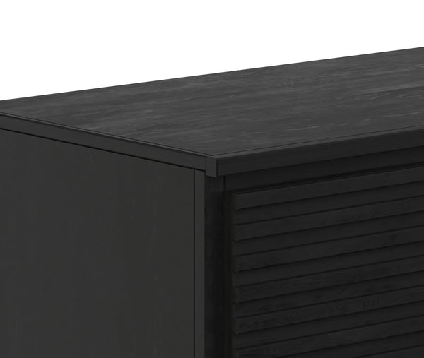 English Elm 89 Inch Fireplace TV Stand with 42" Electric Insert, Black Poplar & Okume Veneer, Fits TVs 100" B108P255364