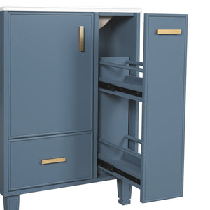 English Elm Christopher Knight Home® - 24" Bathroom Vanity with Ceramic Sink, Solid Wood Frame, Soft-Close Drawers & Ample Storage Appeal Grey N759P269734E