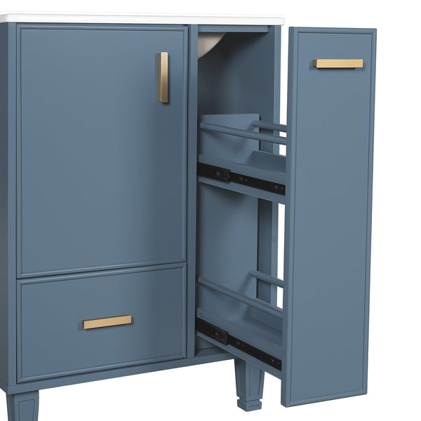English Elm Christopher Knight Home® - 24" Bathroom Vanity with Ceramic Sink, Solid Wood Frame, Soft-Close Drawers & Ample Storage Appeal Grey N759P269734E