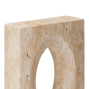 Demi Travertine Bookends Set of 2 - Elegant Beige Sculptural Decor for Modern Home or Office Spaces
