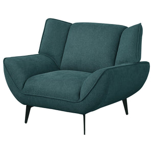 English Elm Grenada Mid-century Wingback Accent Chair with Flared Arms and Tapered Metal Legs B062P440062
