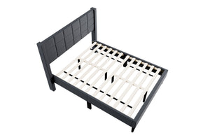 English Elm Modern Diamond Tufted Platform Bed Burlap Upholstered Frame for Loft Bedrooms Charcoal B011P418602