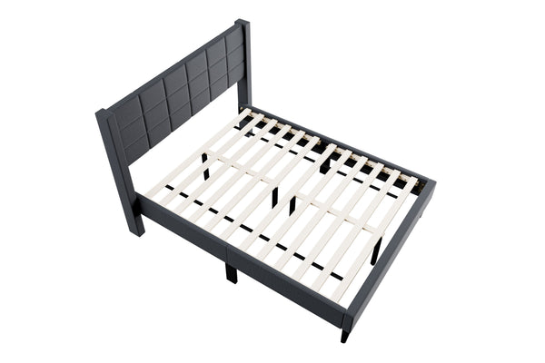 English Elm Modern Diamond Tufted Platform Bed Burlap Upholstered Frame for Loft Bedrooms Charcoal B011P418602