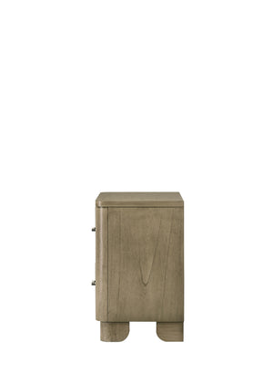 English Elm Lakkari Antique Oak Two Drawer Nightstand with Dovetail Joinery and Felt Lined Storage B2756P493477