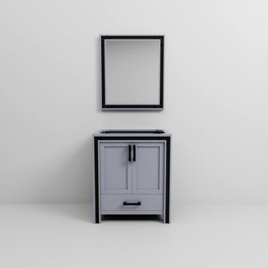 English Elm Dark Grey Bath Vanity Set With 28" Mirror - Modern Style, Easy Installation & Ample Storage Space B2731S00537