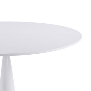 English Elm Round Tulip Pedestal Dining Table Golden Metal Base Modern Bistro for Apartments W3766P456439