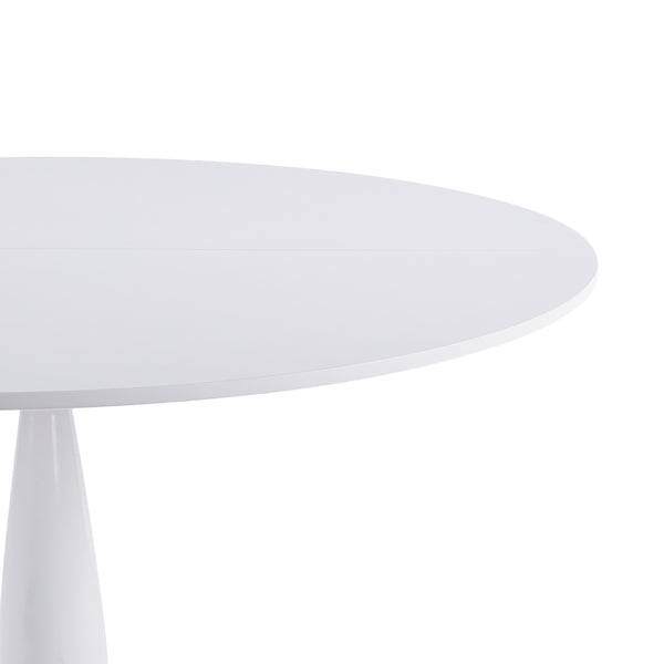 English Elm Round Tulip Pedestal Dining Table Golden Metal Base Modern Bistro for Apartments W3766P456439