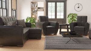 English Elm Primenest Skyhaven Convertible Chaise Lounge With Storage, Modern Pu Leather, Versatile Sleeper Solution B030P303525-GIGA