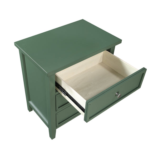 English Elm Luca 3-Drawer Nightstand with Dovetail Drawers and Metal Glides, Tapered Legs, No Assembly Required Antique Green B050P376950