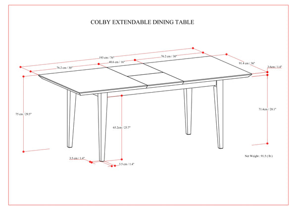 English Elm Colby Contemporary Extendable Dining Table In Oak - Versatile 60-76 Inch Design For Any Occasion B136P266904