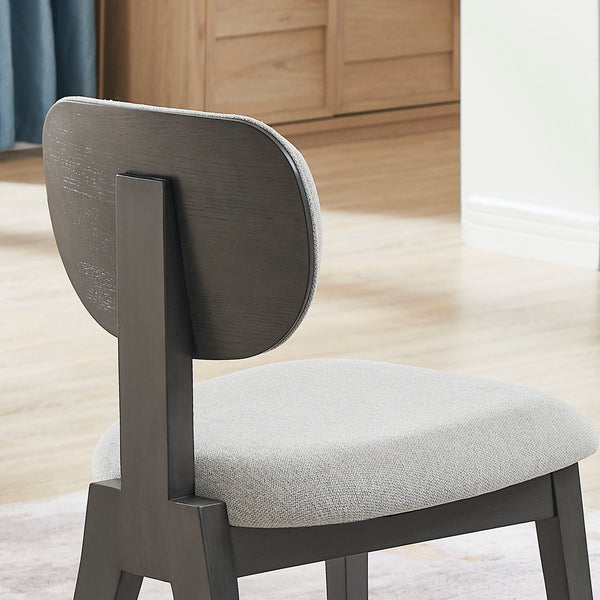 English Elm Venezia Padded Fabric Dining Chairs Set of 2 with Curved Back and Rubberwood Legs B2749P413404