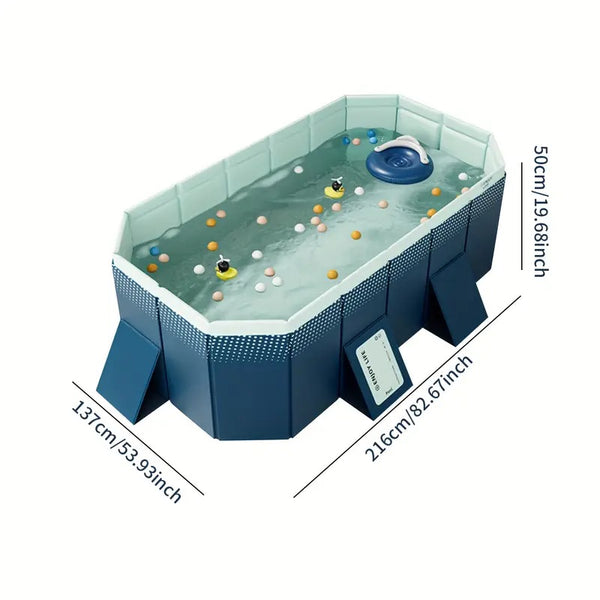 English Elm 2.1m Pvc Folding Pool No Inflation Needed Fast Setup Outdoor Backyard Cooling Basin W2710P305063
