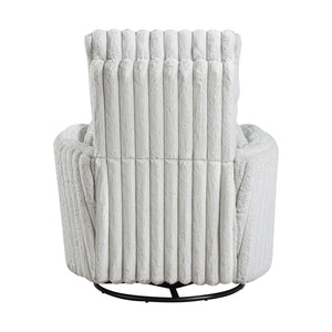 English Elm Luxurious Corduroy Swivel Glider Recliner Chair Gray — Plush Pull-Handle Reclining Comfort, Modern Upholstery B011P396178