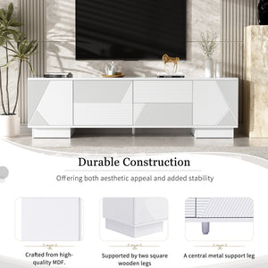 English Elm Vibe Haus Minimalist Media Console with Cabinets and Drawers for Living Room N724P360376K