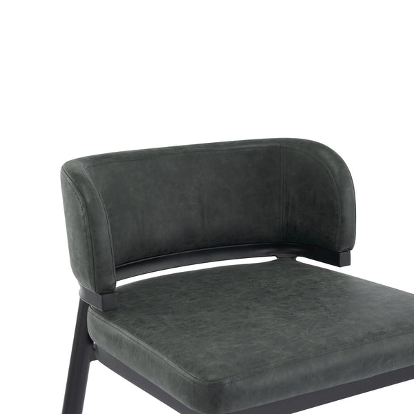 English Elm Christopher Knight Home® - Metal Industrial Leathaire Barstool Set of 2 with Comfortable Seat, Footrest, Non‑Slip Feet, Durable Frame Dark Green N771P247188L