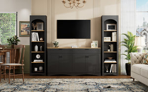 English Elm On-Trend 3-Piece Farmhouse Entertainment Center For Tvs Up To 70” - Versatile Storage & Display Unit N721S000045B-GIGA