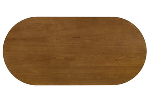 English Elm Andrew Oval Walnut Wood Dining Table with Pedestal Base Seats 8 for Modern Rooms B061S00962