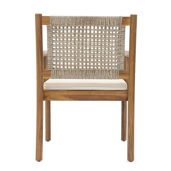 English Elm Christopher Knight Home® - PORTO Outdoor Dining Chair Set of 2 – Cream Cushions, Acacia Wood & PE Rattan, Water‑Repellent Comfort N776P346165L