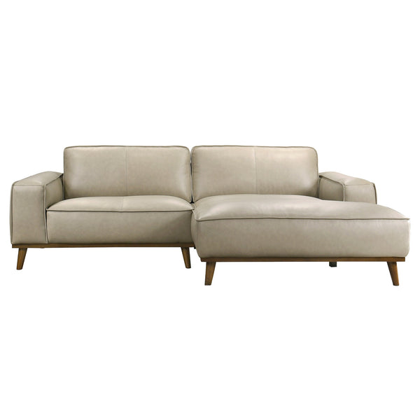 English Elm Kerrville Top Grain Leather Sectional with Chaise Mid Century Living Room Sofa B183S00212