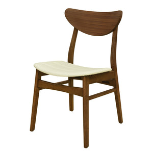 English Elm Christopher Knight Home® - DINING Chair Set of 2 Mid-Century Rubberwood Frame with PU Upholstery, Sleek Lightweight Design Beige N771P298839M