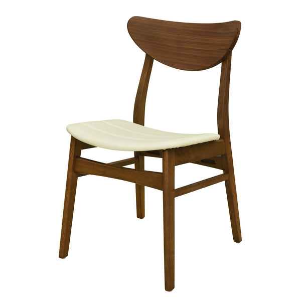 English Elm Christopher Knight Home® - DINING Chair Set of 2 Mid-Century Rubberwood Frame with PU Upholstery, Sleek Lightweight Design Beige N771P298839M