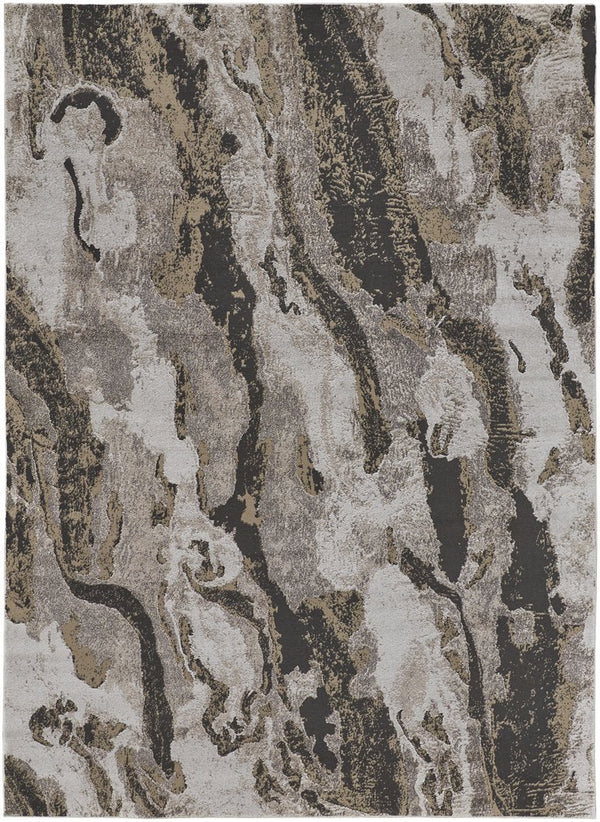 Feizy Rugs Vancouver Abstract Area Rug - Durable Polypropylene Polyester Blend With Modern Turkish Artistry Ivory,Brown,Taupe Polypropylene,Polyester Vnr39fgfchlbgej00