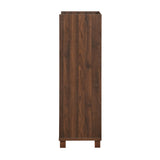 Christopher Knight Home® - Noble House - Monita Farmhouse Wooden 4 Bottle Wine Cabinet, Walnut and Dark Brown