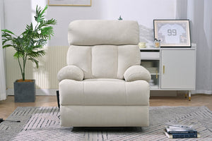 English Elm Oversized Power Lift Recliner Chair with Remote Control, Spacious Fabric Seat and Side Pocket for Comfort and Support Light Gray W1028P261273