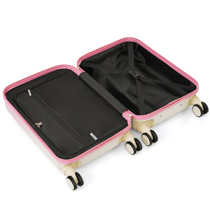 English Elm Luggage Hard Shell 3 Piece Set with Usb Port Spinner Wheels and Front Access Panel Pink N726P197969P