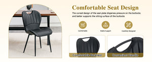 English Elm Set of 4 Olive Fabric Dining Chairs Ergonomic Cushion Black Steel Frame Modern Black W1151P454886