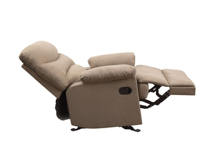 English Elm Arcadia Plush Microfiber Motion Recliner with Pillow-Top Arms, Smooth Latch Mechanism for Relaxation Light Brown 32 L x 31 W x 27 H B2726P256679