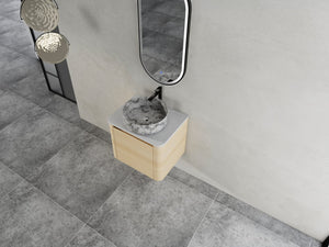 English Elm 24'' Wall-Mounted Bathroom Vanity With Ceramic Vessel Sink & Soft-Close Door For Small Spaces W999S00460