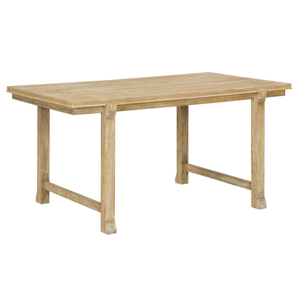 English Elm Trexm Farmhouse Dining Set Seats Six Oak Veneer Table Mixed Chairs Bench Included Beige,Natural Wood Wash ST000156AAE