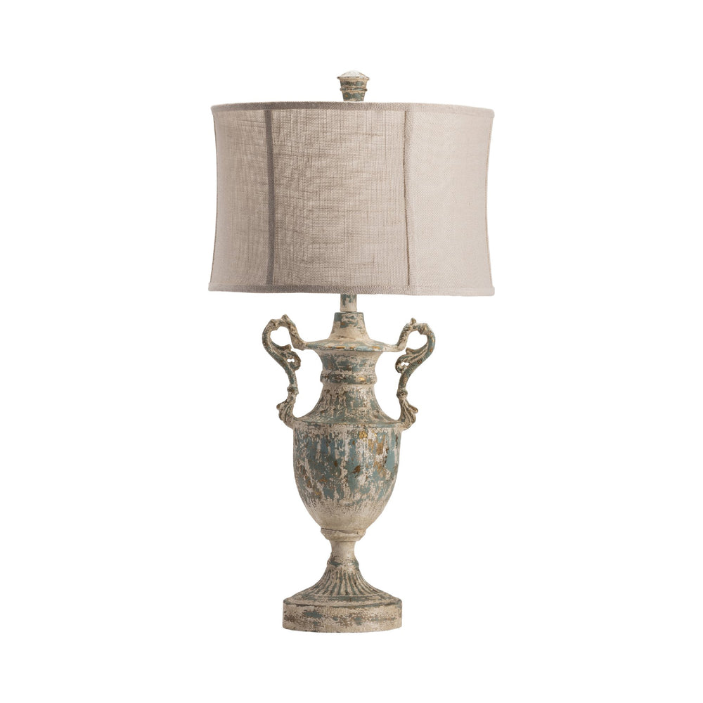 Crestview Collection 33.25h Bausman Resin Table Lamp Set - Vintage Urn Design With Oatmeal Shade, Perfect For Elegance   Cvavp1461
