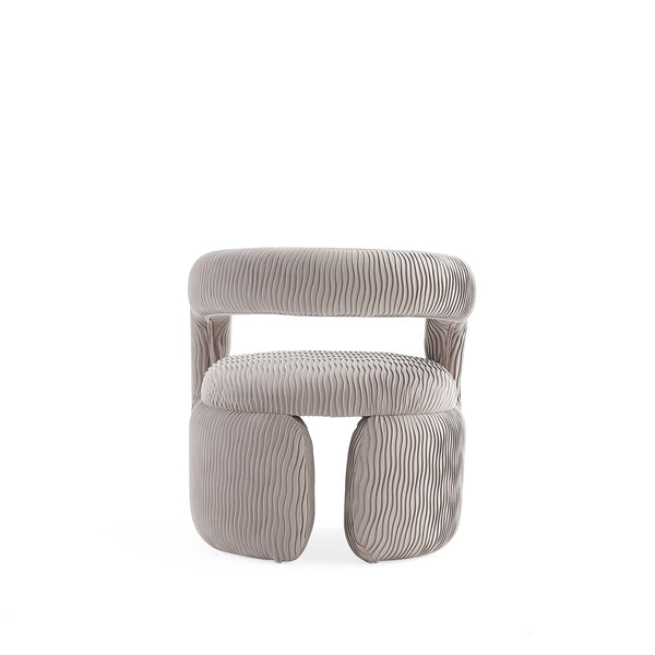 English Elm Corvette Velvet Lounge Chair Dove — Hand-Stitched Off-White Velvet, Kiln-Dried Pine Frame, No Assembly Required B365P397992